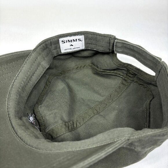 Simms Fishing Jack Dennis Fly Fishing Wyoming Green Strapback Cadet Cap Hat - Picture 7 of 7